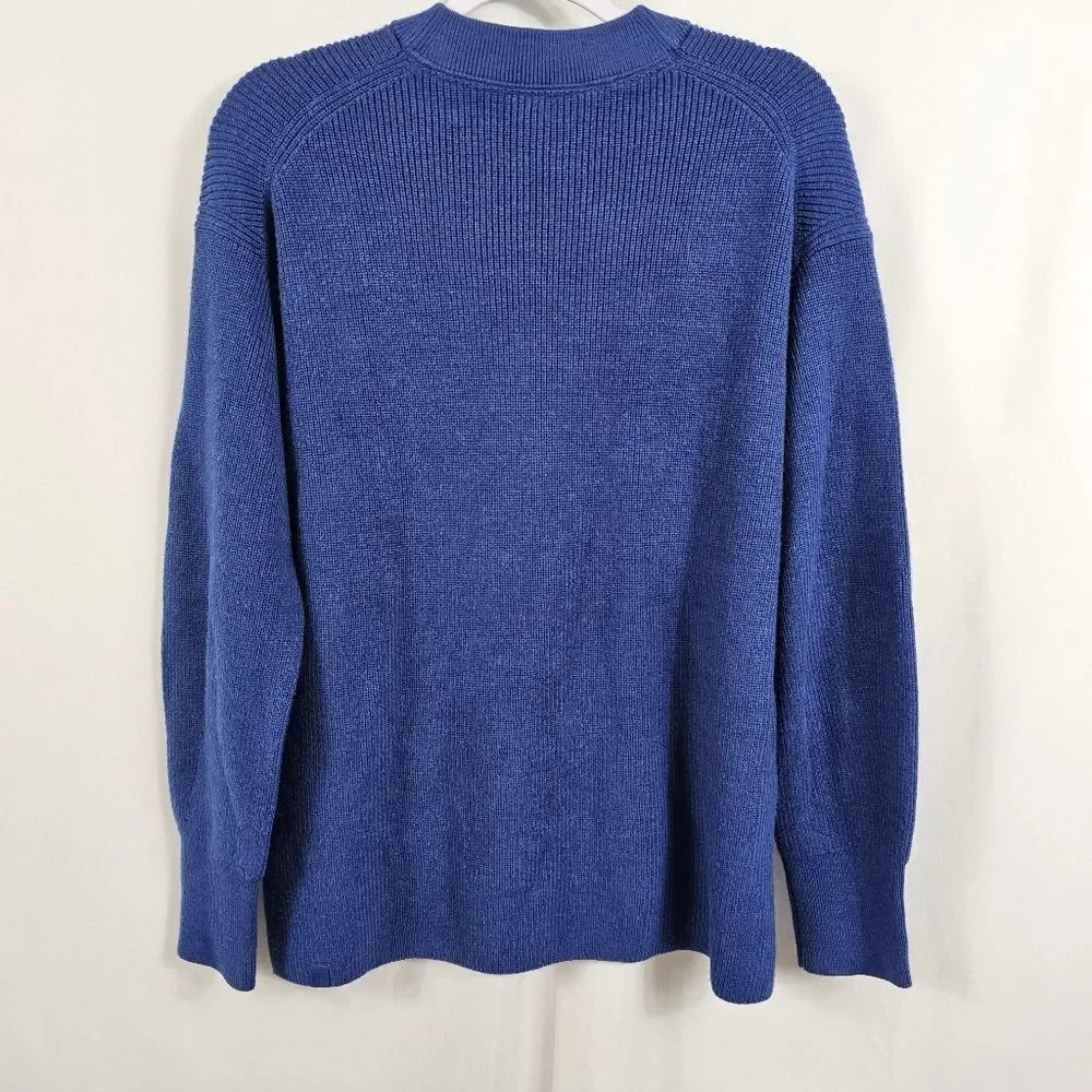 Lululemon Merino Wool Blend Ribbed Crew Neck Sweater in Blue - Size 6